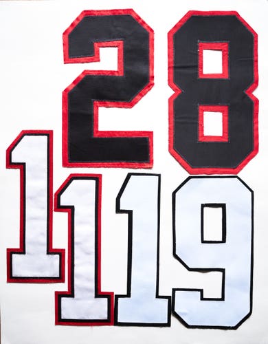 Jersey Numbers For Customizing Player/Practice Jersey. 1, 2, 8, 9, 11, 19, 28, 82, 91