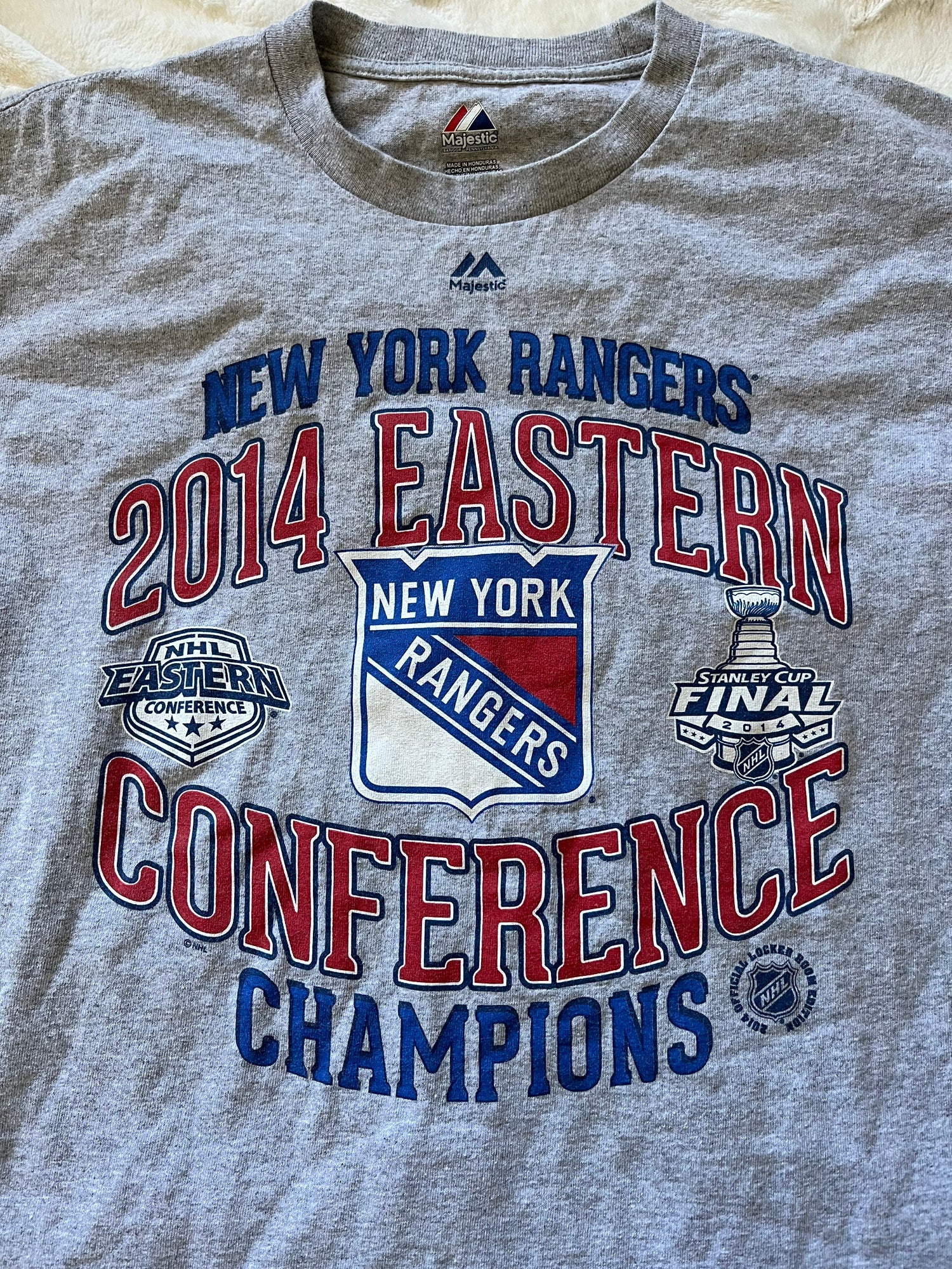 New York Rangers Fanatics Branded Wave Off Vintage Crew Sweatshirt - Sports  Grey - Mens