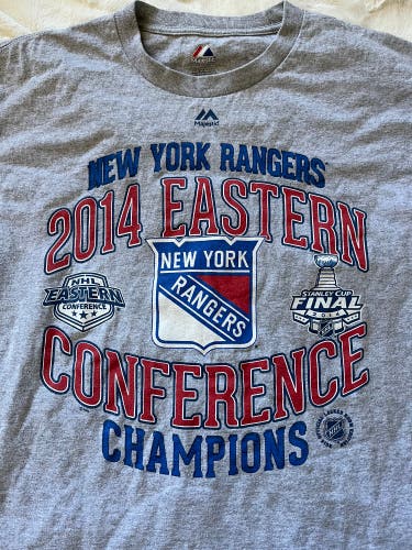 New York Rangers 2014 Eastern Conference Champions Stanley Cup Majestic shirt Large