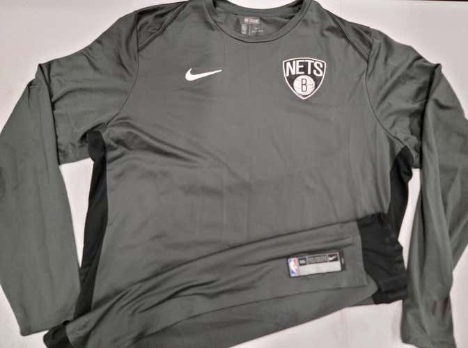 30412 Nike Brooklyn Nets TYLER ZELLER GAME USED 2017/18 Warm Up Shirt W/COA
