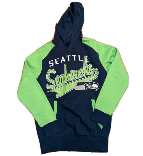 NFL Seattle Seahawks Blue / Green Hoody Sweatshirt Mens Small S Football Logo