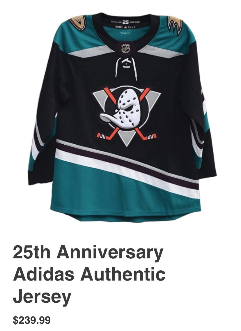 Anaheim Ducks 25th anniversary jersey