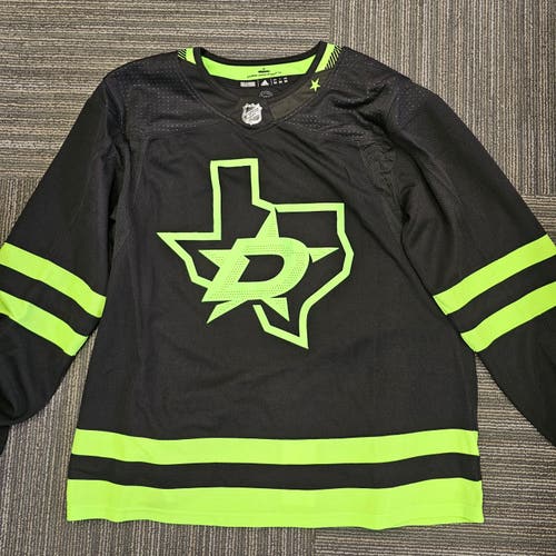 Adidas Dallas Stars Black Out Neon Green New XL (54) Men's Adidas Jersey Blank