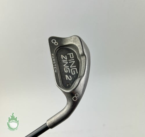 Used RH Ping Karsten Silver Dot Ping Zing 2 8 Iron Stiff Graphite Golf Club