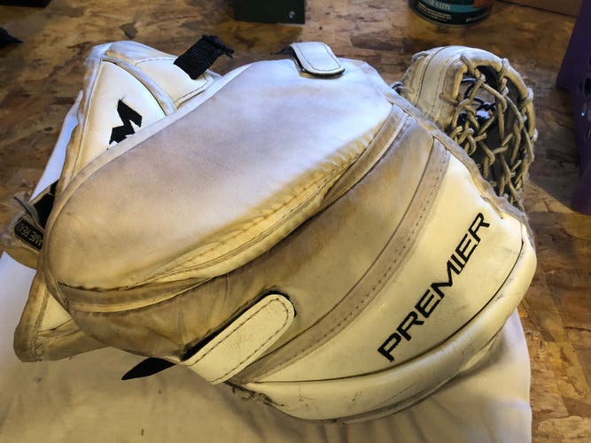 Used Full Right CCM Premier Glove and Blocker Set