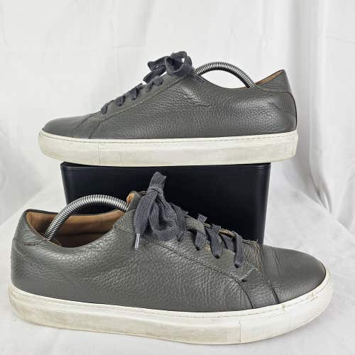 Ace Marks Italian Leather Comfort Casual Sneakers Gray Mens Size 10.5
