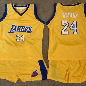 Youth Kids Kobe Bryant Basketball Uniform - Jersey & Shorts - Lakers - Boys 2T-4T, 5-10
