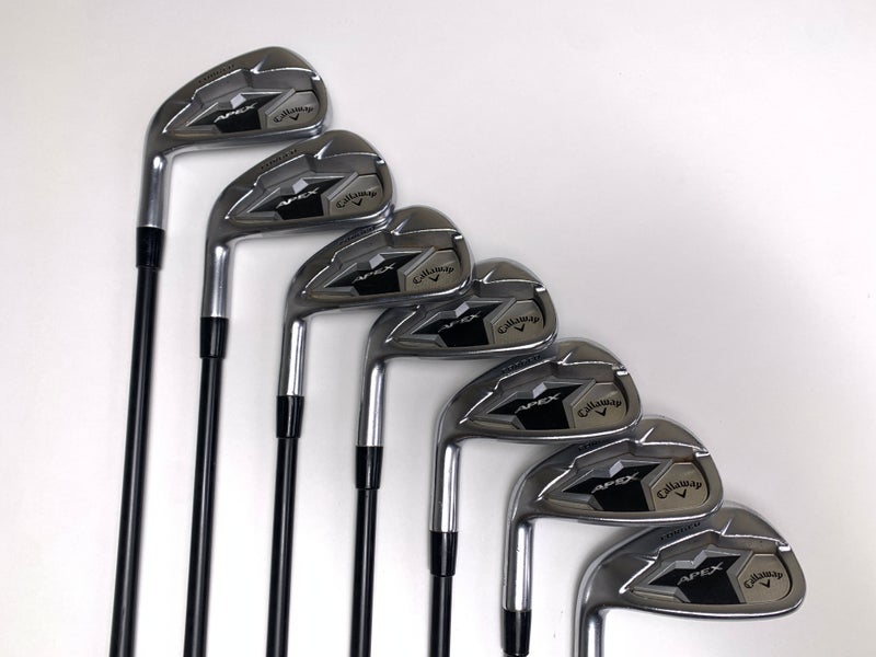 Callaway Apex 19 Iron Set 5-PW+AW KBS Tour Graphite Iron TGI 70 Stiff +1'' LH