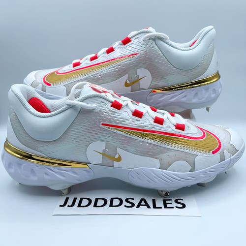 Nike Alpha Huarache Elite 4 Low White FD2745-161 Baseball Cleats Men’s Size 14.