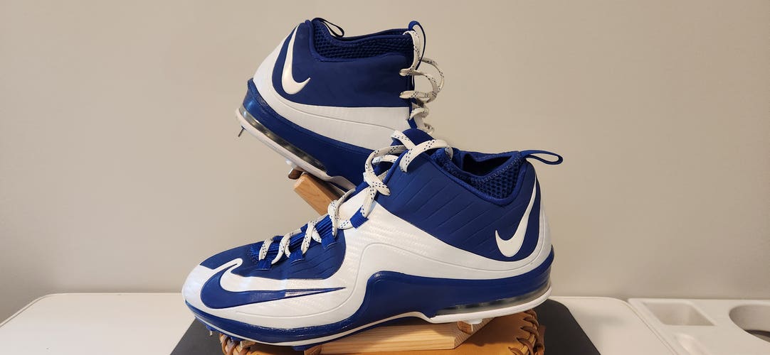 Nike MVP Elite Pro Worn Blue and White Size 12.5