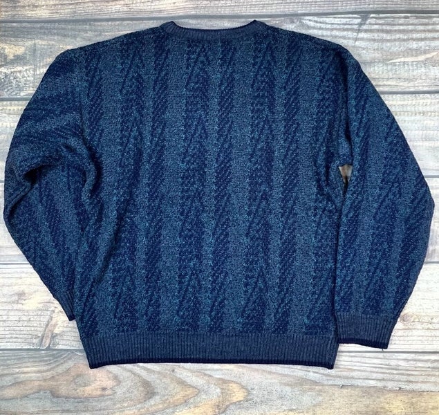 Vintage Men's Sweater - Navy - L