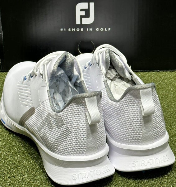 FootJoy FJ Fuel Mens Spikeless Golf Shoes 55440 White/Blue 11.5