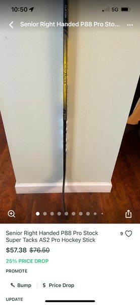 Senior Right Handed P88 Pro Stock Super Tacks AS2 Pro Hockey Stick Bundle