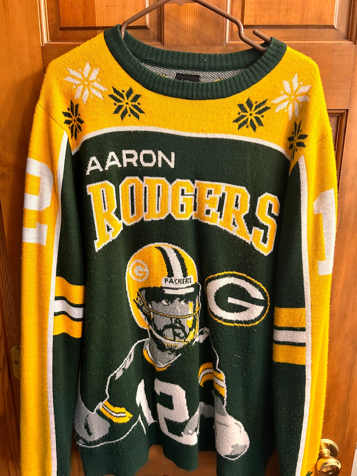 GREEN BAY PACKERS Green And Yellow Ugly Christmas Sweater Mens