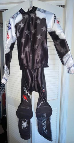 New 2021 Spyder Us Ski Team Ski Suit (Padded Two-piece SL Suit)