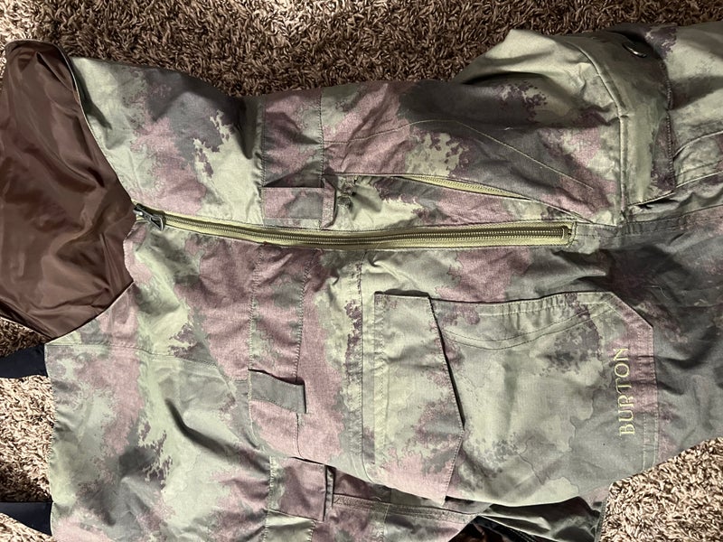 Burton Danny Davis Model Snow Bib Size XL Camo/Brown