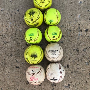 Used Various Softballs (Pack of 9)