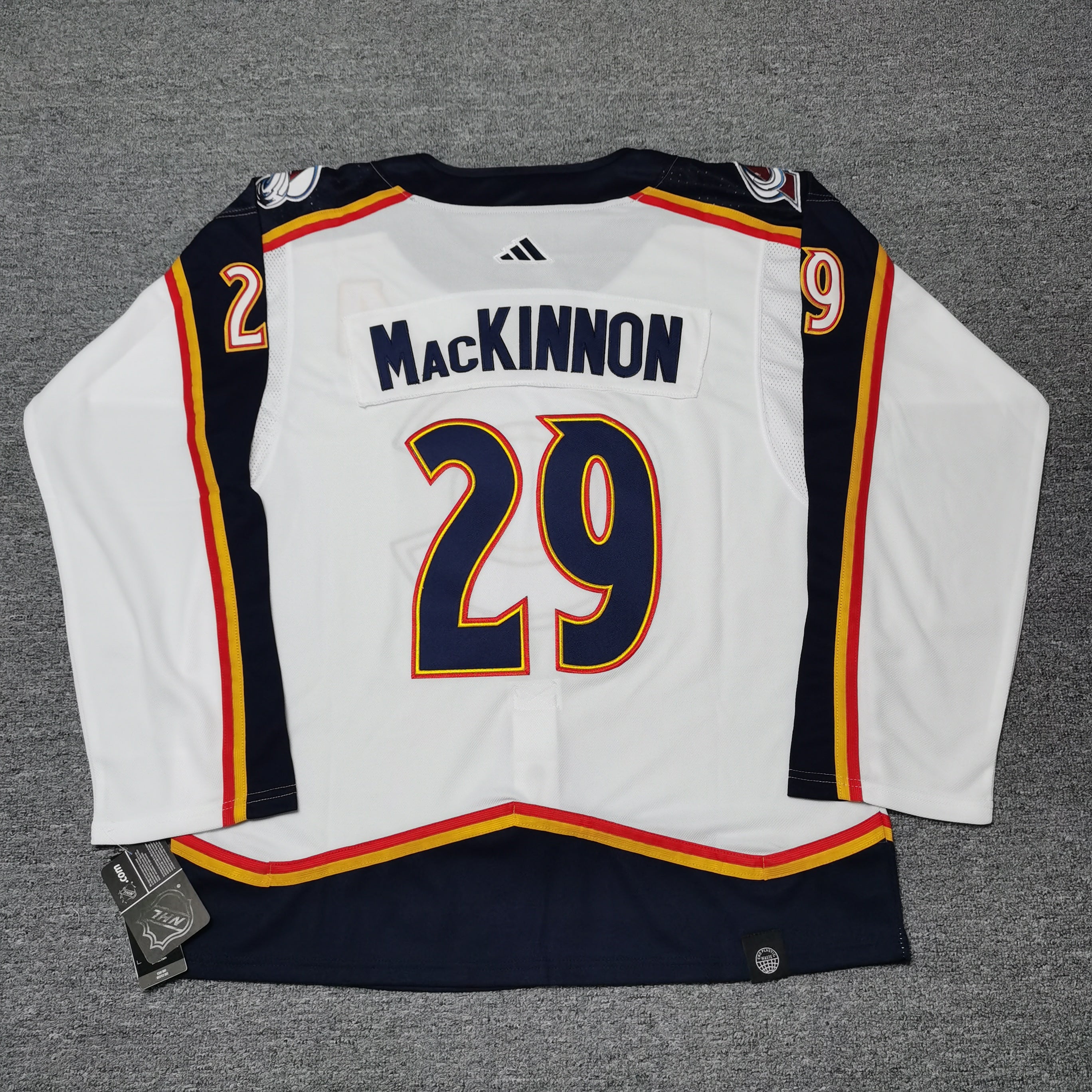 Men's Adidas Nathan MacKinnon Navy Colorado Avalanche