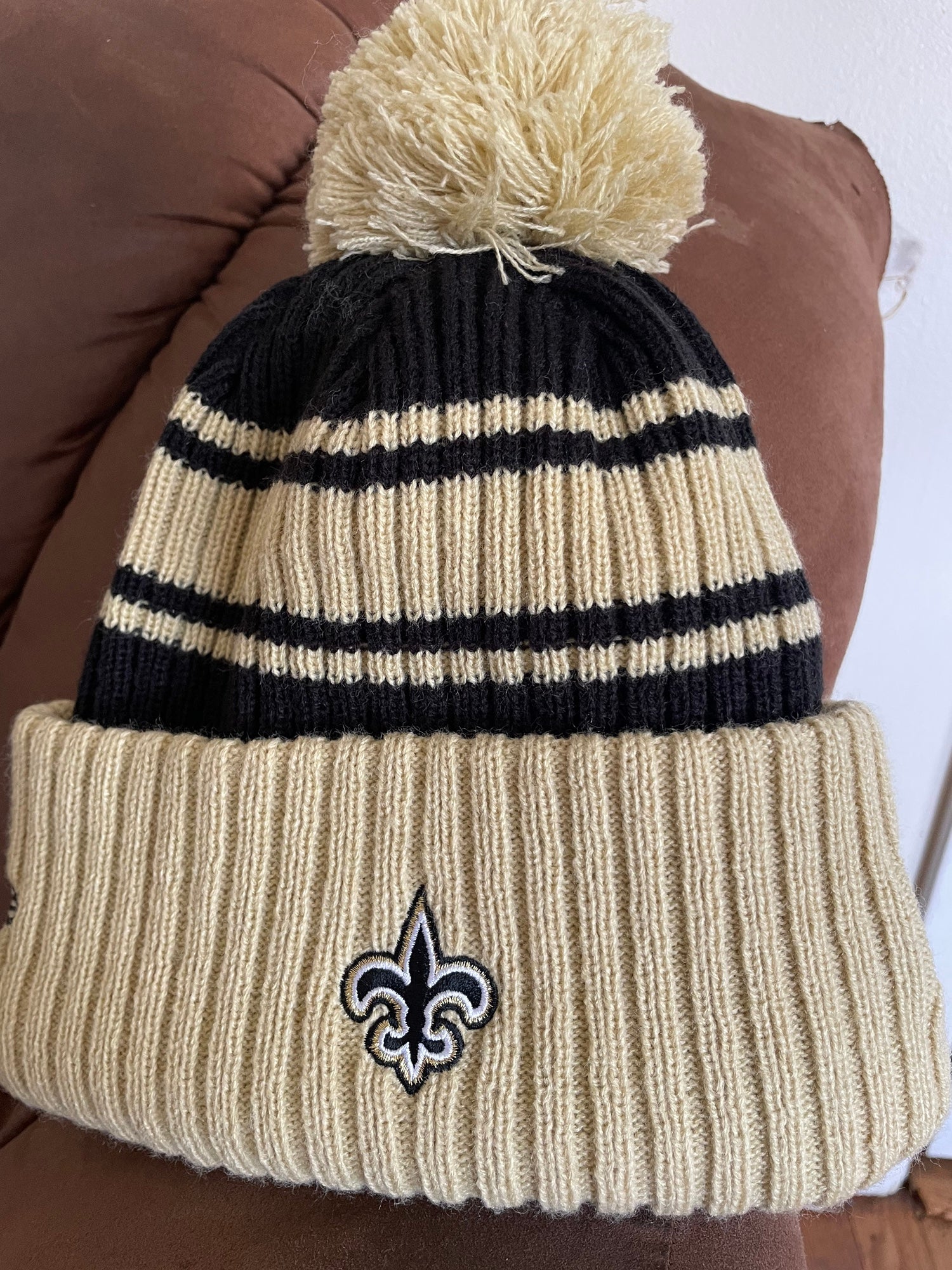 New Orleans Saints New Era Logo Whiz Redux Cuffed Knit Hat - Graphite