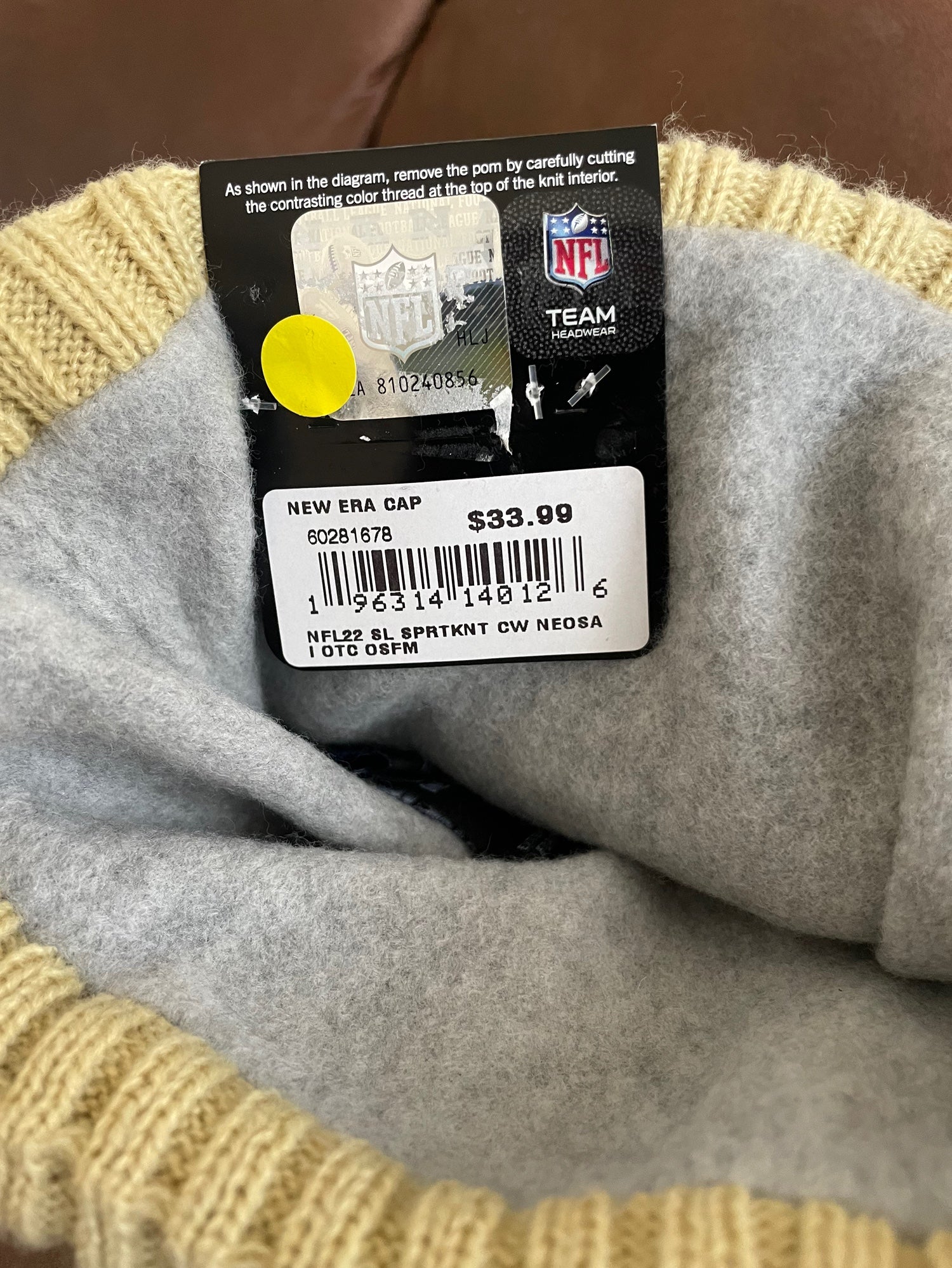 NFL Knit Hat - New Orleans Saints S-20298NOS - Uline