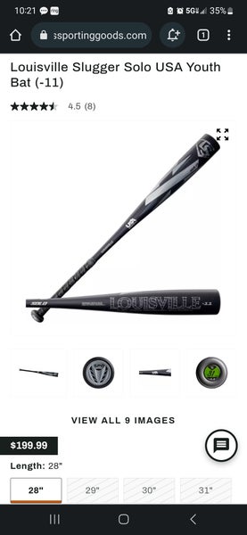 Used 2021 Louisville Slugger Alloy Solo Bat (-11) 20 oz 31"