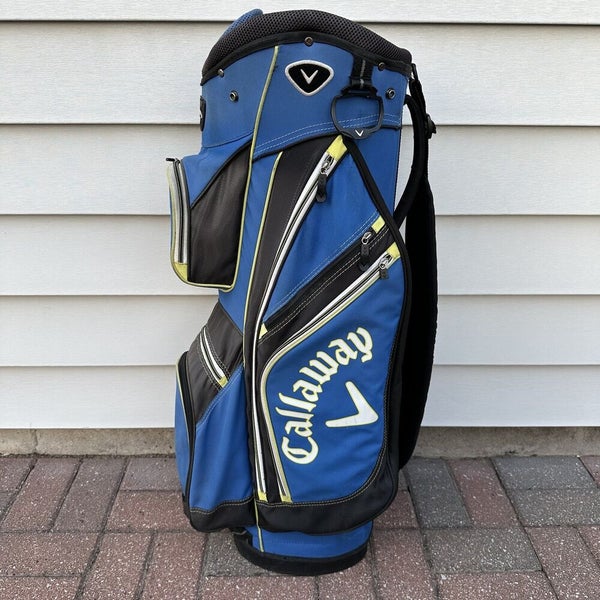 Callaway Chev Org Cart Golf Bag 14 Dividers Shoulder Strap Blue White Yellow