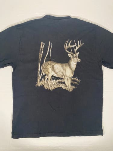 Legendary Whitetails Mens Size XL Black Wild Buck Logo Long Sleeve Henley Shirt