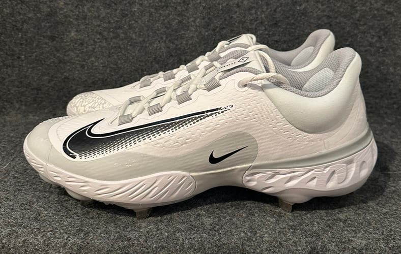 Men’s Nike Alpha Huarache Elite 4 Low FD2745-100 White Baseball Cleats  Size 13