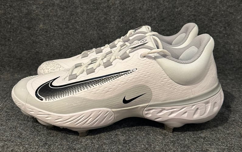 Men’s Nike Alpha Huarache Elite 4 Low FD2745-100 White Baseball Cleats  Size 12