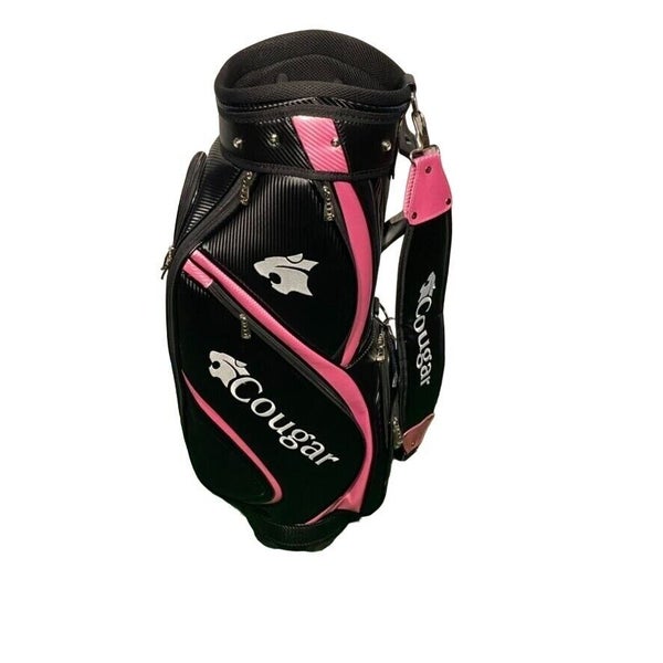 Womens Cougar Golf Staff Bag Pink And Black 5 Way Divider SidelineSwap