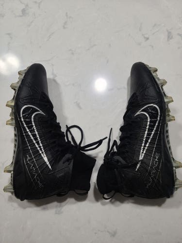 Black Adult Used Men's Size 7.5 (Women's 8.5) Molded Cleats Nike Mid Top Alpha Huarache 7 Elite