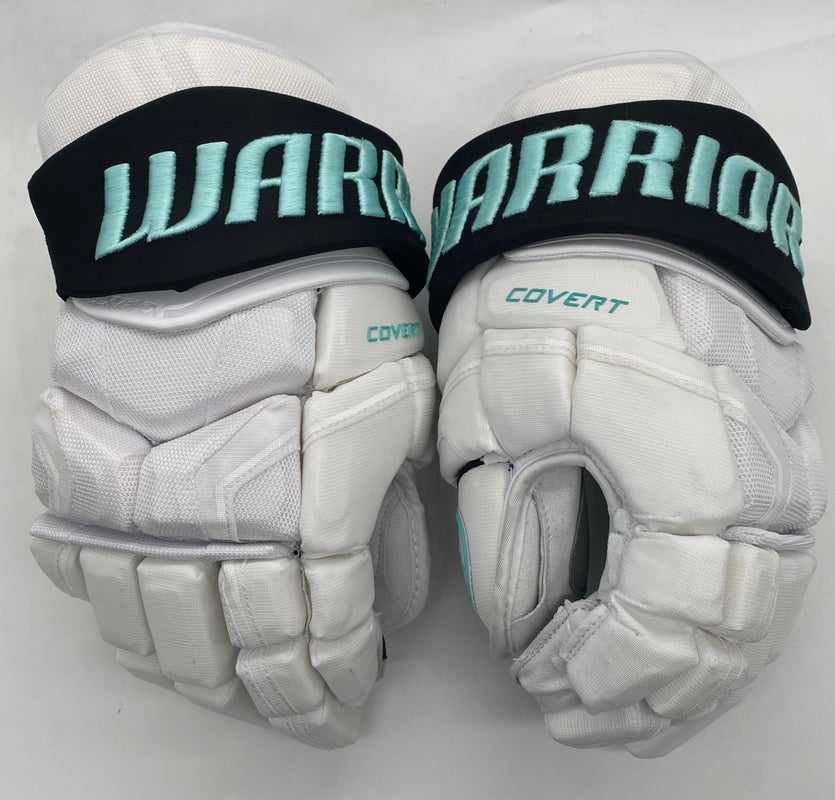 14 Warrior Covert 20 Gloves - Team Stock Savannah Ghost Pirates #2 - Pro  Stock Hockey