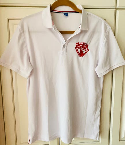 White MENS POLO fast dry SHIRT by B.Cool Sports. Size M/Chest 41"
