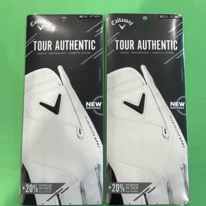 New Men's Medium Callaway Tour Authentic Left Glove (2 Pack)