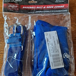 New Rawlings youth belt and sock combo size small Blue