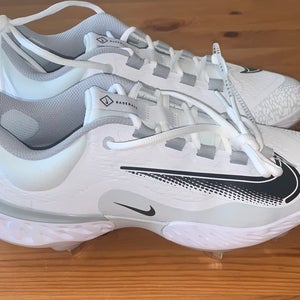 White New Metal Low Top Nike alpha huarache elite 4