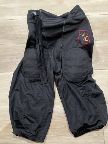 Black youth XL Football Pants With pads And belt