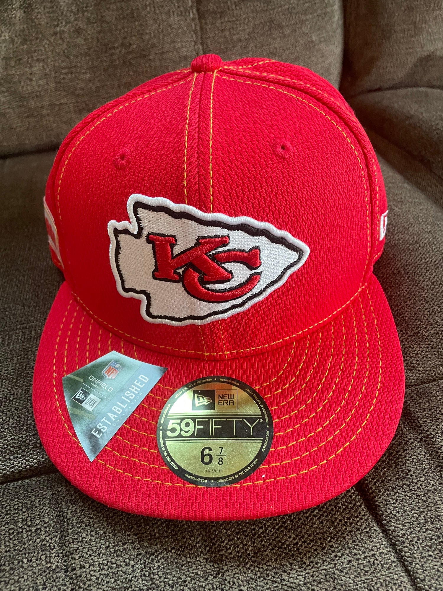 Kansas City Chiefs Fitted New Era 59FIFTY Black Hat Cap 7