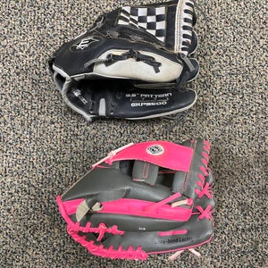 Used Right Hand Throw Baseball Glove 9.5 Bundle (2 Gloves)