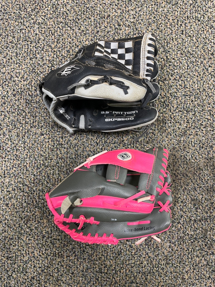 Used Right Hand Throw Baseball Glove 9.5 Bundle (2 Gloves)