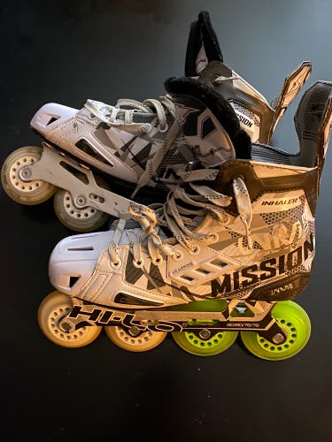 Used Mission Wide Width Size 8 Inhaler WM03 Inline Skates