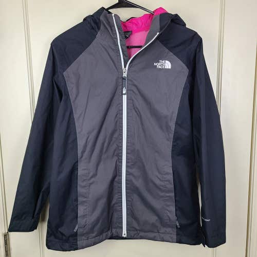 The North Face Dryvent Windbreaker Rain Jacket Black Gray Girls Size XL (18)