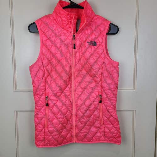 The North Face Thermoball Puffer Vest Womens Pink Quilted Full Zip Size: XS