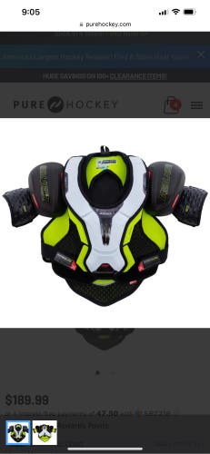 New With Tags Hockey Bauer Vapor Hyperlite Shoulder Pads Junior Size Small