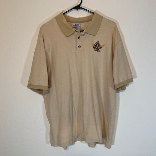 Vintage Y2K Disneyland Resort 50 Years Mens Size XL Khaki Casual Golf/Polo Shirt