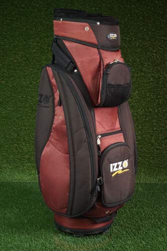 IZZO CRUISER 10-WAY DIVIDER GOLF CART BAG, RED/BLACK