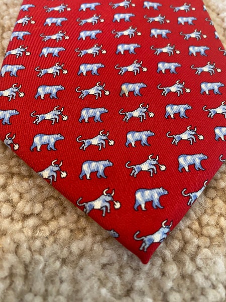 Vineyard Vines Bull and Bear Wide Tie