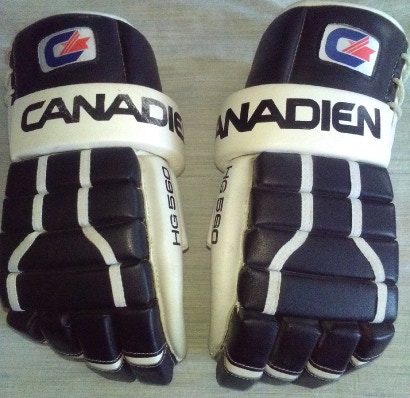 Canadien HG 560 Vintage Leather Hockey Gloves - Penguins / Bruins Colorway