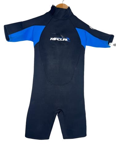 Rip Curl Childs Shorty Wetsuit Kids Youth Size 14 Black Blue 2/1