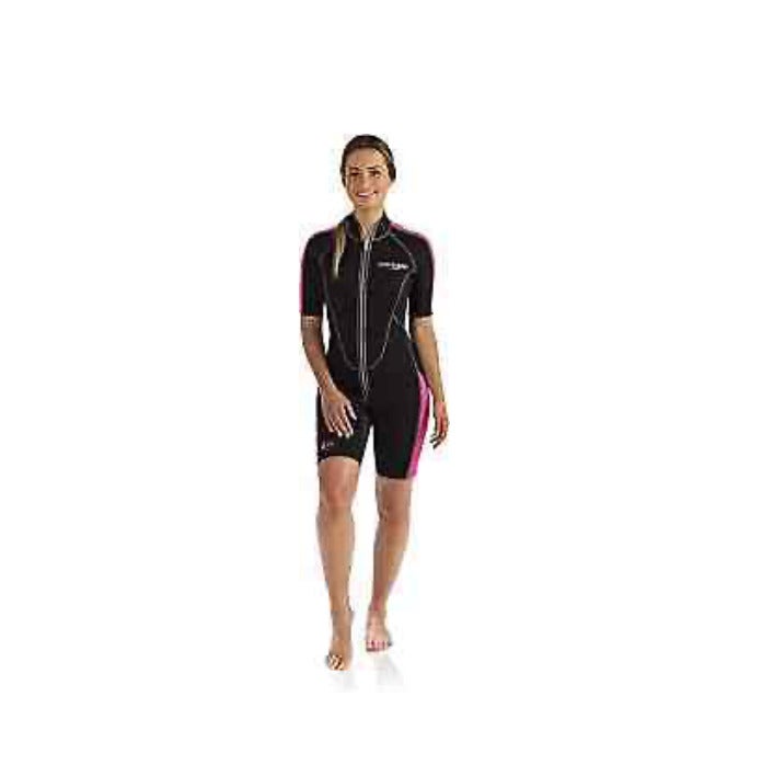 NEW Cressi Womens Spring Shorty Wetsuit Size XS (2-4) Lido Front Zip